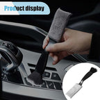 Car Double Head Clean Brush, 2 in 1 Duster for Car Clean, Car Interior Dust Detailing Brush for Air Vents Dashboard Screen, Soft Car Cleaning Tool Accessories (Black)