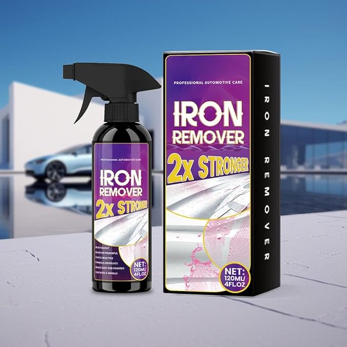 Iron Remover Car Detailing, Multipurpose Iron Powder Remover Spray, IronDecon Spray, Pulls Out Brake Dust, Rust & Fallout, for Motorcycle Tires, Brake Calipers, Boats, RVs, and Painted Surfaces