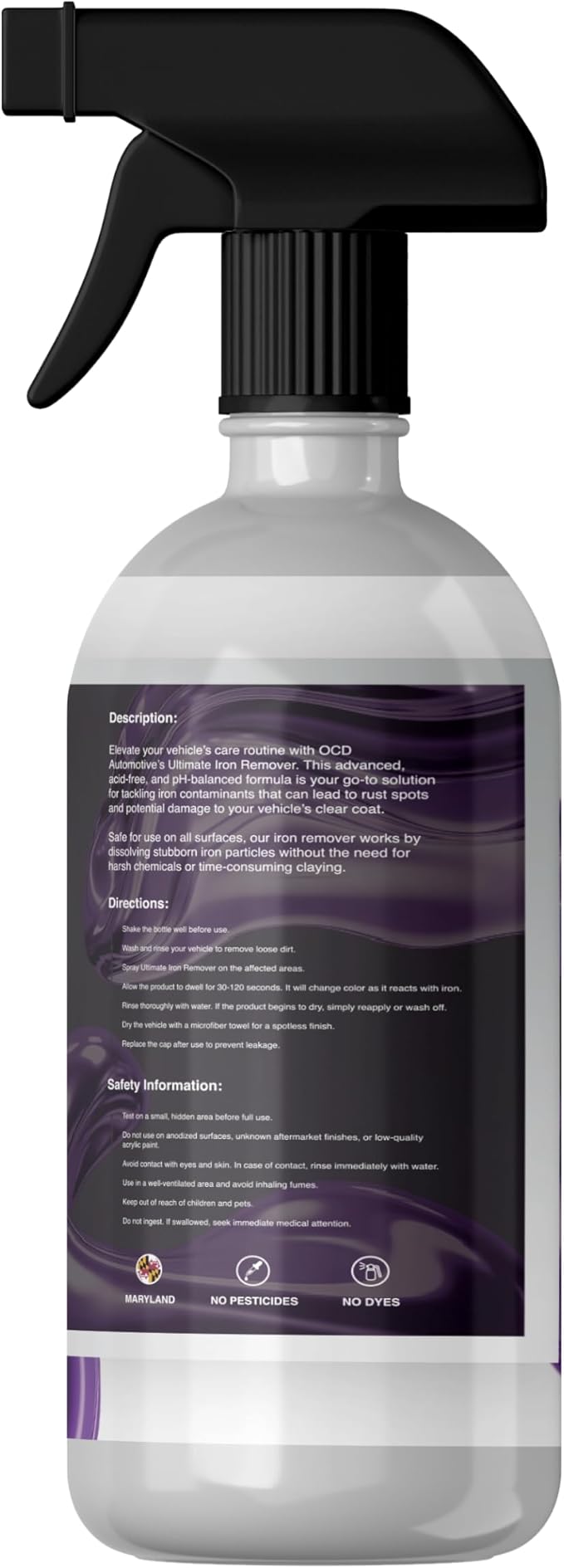 Iron Remover - Removes Tough Iron Deposits, Brake Dust & Fallout - Safe for All Surfaces - pH-Balanced Formula - Use on Wheels & Paint - Color Changing - 16oz