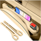 Stacool [2026 Upgrade] 2PCS Car Seat Gap Filler with Phone Holder,Multi-Function Car Side Seat Gap Filler for Prevent Items Falling,Universal Car Seat Organizer Car Accessories (Beige)