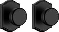 Interior Pismo Doorknobs for Closet, Black Door Knobs with Camelot Trim, Heavy Duty Dummy Door Handle