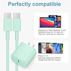 iPhone Charger Fast Charging 10FT iPhones 17 16 15 Charger 3 Pack Type C Chargers USB C Charger Compatible with iPhone Air 17/17 Plus/17 Pro/17 Pro Max/16/16 Plus/16 Pro/16 Pro Max(Green)