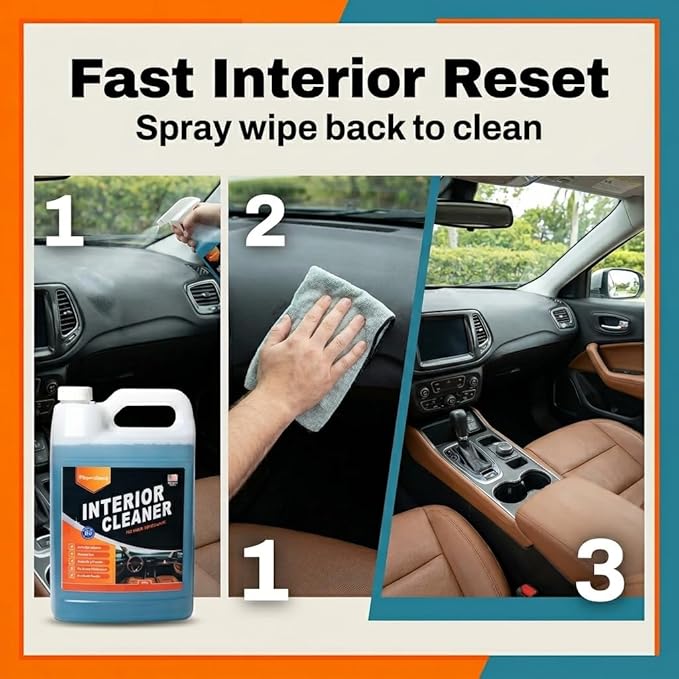 Magic Finish Interior Cleaning Spray (1 Gallon) – All-in-One Car Cleaner Spray for Seats, Dashboards & Consoles – Fast-Acting Car Cleaning Supplies for Rubber, Plastic, Carpet & Upholstery