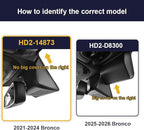 Fitcamx 4K Dash Cam Suitable for Ford Bronco 2021-2024 & Rapor (Not for Bronco Sport) HD2-14873, OEM Look, UHD 2160P Video, Built-in WiFi & APP, Loop Recording, G-Sensor, Plug & Play, 64GB Card