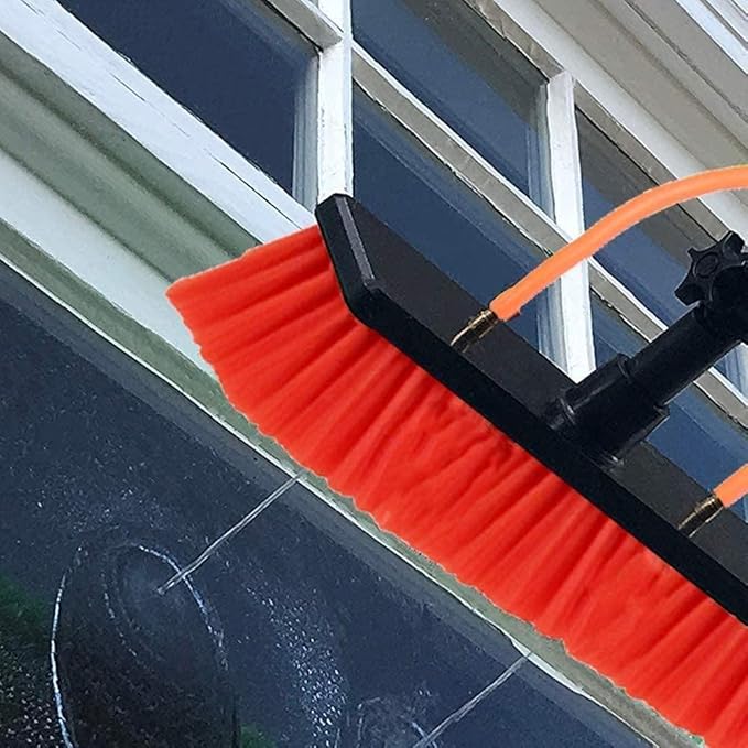 Cleaning Brush and Pole Water Fed, 3.6-11M Telescopic Rod Window Cleaning, for Photovoltaic Panel Cleaning, Trucks Windows, Window Glass Wall,30FT/9M (18FT/5.4M)