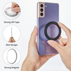 Sinjimoru for MagSafe Sticker, Magnetic Ring for Phone Case, Adaptor for MagSafe, 1000g Magnet Strength, Wireless Charging, M-Ring Plate Black