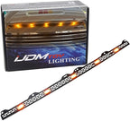 iJDMTOY Clear Lens Amber Yellow Full LED Front Upper Hood Bulge Insert Replacement Lighting Kit Compatible with Toyota 2014-2021 Tundra