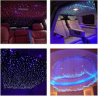AZIMOM End Glow Fiber Optic Cable, PMMA 150pcs 0.03in 6.5ft Fiber Strands Lights Roll 0.75mm 2Meter Starlight Headliner Strings Star Sky Roof Ceiling Decoration