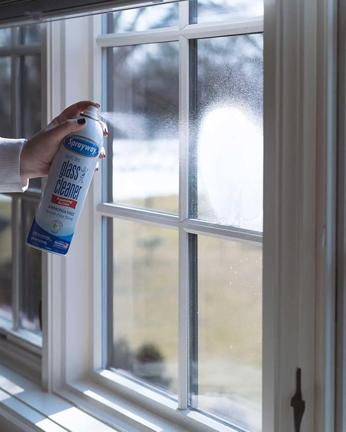 Sprayway Glass Cleaner with Foaming Spray for a Streak-Free Shine for Home and Automotive Use, 19 oz., Pack of 6