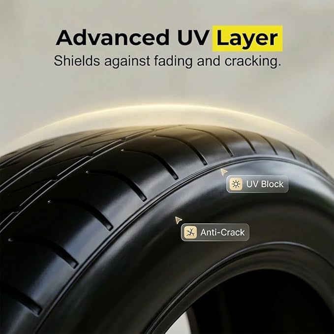 Car Tire Shine with Sponge, Tire Coating Paste Tire Polishing Paste, Long-Lasting Wet Gloss Tire Dressing for Cars Trucks Motorcycles RVs, Easy Apply Wheel Shine (2)