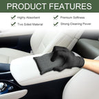 2PCS Car Interior Scrubbing Sponge, Scrub Pads Car Detailing, 5.9'' x 3.5'' Microfiber Auto Interior Cleaning Scrub Applicator, Auto Wash Sponge Pad for Vehicles Leather Plastic (Gray White)