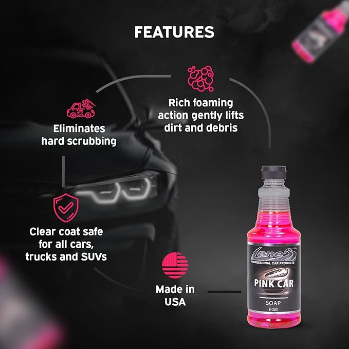 LANE'S Car Cleaning, Car Wash Soap The Perfect Shampoo for Auto, Exterior Care Products, High Foaming with Gentle Formula, 32 ounces