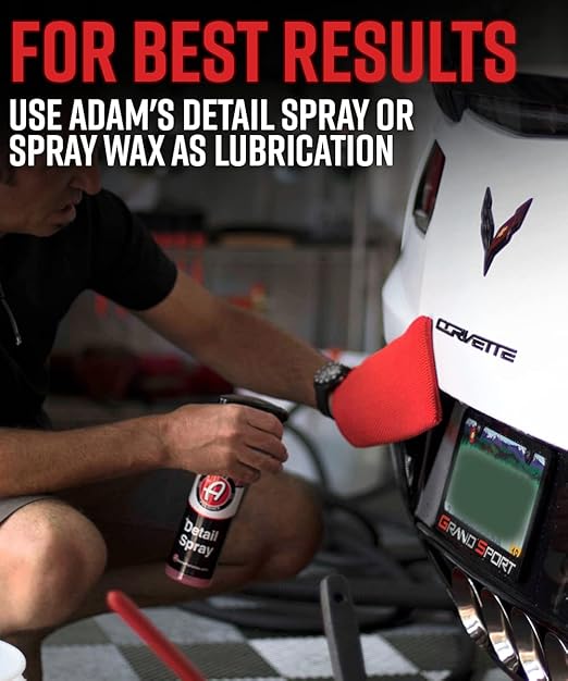 Adam's Polishes Clay Mitt - Medium Grade Clay Bar Infused Mitt | Car Detailing Glove Quickly Removes Debris from Your Paint, Glass, Wheels, & More