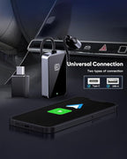 2025 Upgraded Wireless carplay Adapter for iPhone, for Apple carplay Wireless Adapter, Plug & Play, for iPhone iOS 10+/ for Android 11+