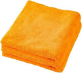 40X40cm Microfiber Towel for Car Washing and Detailing, Thickened Drying and Cleaning Cloth(Orange 2pcs)