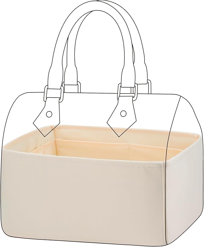 DGAZ Silk Purse Organizer Insert Fits LV Speedy 16/20/25/30/35/45 bags，Silky Smooth Bag Organizer，Luxury Handbag & Tote Shaper（Craie，SP30）