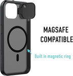Spy-Fy Privacy Case Compatible for iPhone 15 with Camera Covers Front and Rear | Smokey Black | Magsafe Compatible and Kickstand | 6-Foot Drop Proof | 6,1 Inch | Camera Protection by Valenta