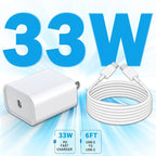 iPhone 17 16 15 Charger Fast Charging [2Pack] 33W Type-c Wall Charger Fast Charger Block with 6FT USB C to USB-C Cable for iPhone 17/17 Air/17 Pro Max/16/16 Plus/16 Pro Max/15 Pro Max/iPad Pro
