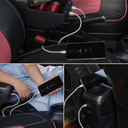 AULPHIKE Compatible with Nissan Note Armrest E-Power Center Console Organizer Armrests Double Layer Storage Space with USB Ports