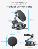 LISEN 15W Magsafe Car Mount Charger, Magnetic Wireless Car Charger, Suction Phone Mount, Vacuum Magnetic Phone Holder for Car Charger for iPhone 17 Pro Max 16 15 14 13 12, Samsung,Pixel, Gifts for Mom