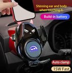 Car Phone Holder Mount Wireless Charging Auto Clamping with Rotatable Vent Clip Cute Demon for iPhone Samsung Galaxy Andriod Phone