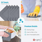 Orighty Grey Microfiber Cleaning Cloth, Microfiber Towels for Cars, Highly Absorbent Car Cleaning Supplies, Lint Free Cloths Clean Rags for Car Care, House, Kitchen, 12x11 inch, Pack of 24
