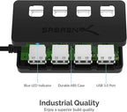 SABRENT 4 Port USB 3.0 Hub with Individual LED Lit Power Switches, Includes 5V/2.5A Power Adapter (HB-UMP3)