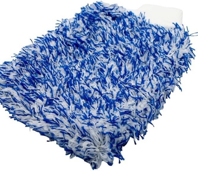Premium Microfiber Wash Mitt - 70/30 Blend, Foam Padding, Scratch-Free, Lint-Free, 8in x 11in, Blue (1-Pack)