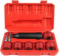 9-Piece Car Wheel Stud Cleaner Tool Set, Rust Removal Brush for 12-28mm Nuts, Drill Attachment for Impact Driver Use