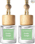 C Classy Hanging Car Air Freshener 2 Pack, Fruit Loops Essential Oil Diffuser, Long-Lasting Fragrance, Cute Glass Bottle Car Accessories for Women & Men, Made in USA