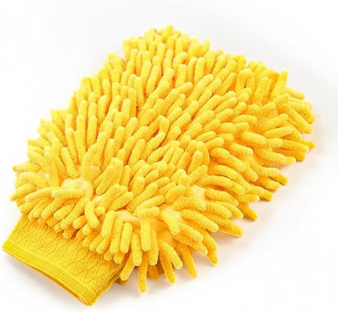 Premium Waterproof Microfiber Car Wash Mitt – Scratch-Free Cleaning Glove with Lint-Free Chenille for Car, Truck, SUV, Motorcycle, Wheels – 9.84 x 7.87 inch – Reusable and Durable Wash Glove