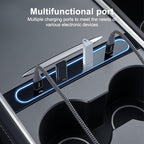 Car USB Hub,Multi-Functional USB Expander with LED Light for Car Vehicle Center Console