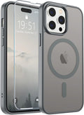 SUPFINE Magnetic for iPhone 14 Pro Case (Compatible with MagSafe) (Military Grade Drop Protection) Slim Translucent Matte Shockproof with Anti-Fingerprint Phone Case,Gray