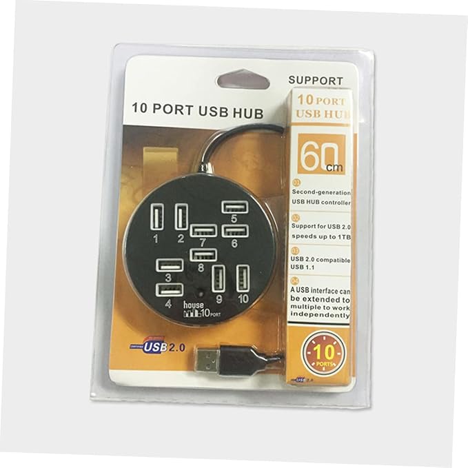 MERRYHAPY Port USB Hub High-Speed USB Expander Multi-Port Splitter for File Exchange Compatible with Laptops and Computers for Work and Gaming