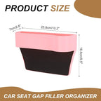 HARFINGTON Car Seat Gap Filler Organizer 10.2 x 6.5 x 2.8 Inch PP Universal Car Organizer Storage Box Between Seat and Console (Left) with Cup Holders for Phone Sunglasses Keys, Pink