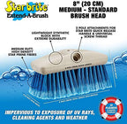STAR BRITE 8" Durable Cleaning Brush - Medium, High-Density Star Prene Fibers for Boat, RV & Auto Surfaces - Fits 3/4" Threaded or Extend-A-Brush Handles - Medium Bristle, Blue (040011)