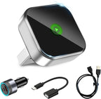 2-in-1 Mini Wireless CarPlay Adapter for Apple iPhone & Android Auto Adapter,2025 Upgrade Wired to Wireless,Plug & Play, Fast Stable Connection Car Play for iOS 10+/Android 11+,USB-A/Type-C Cable