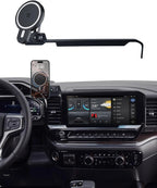 PZK Car Phone Holder for Chevy Silverado 1500/GMC Sierra 1500 2022 2023 2024 2025 2026 Accessories 13.4-Inch Screen Magnetic 15W Fast Wireless Charger Car Phone Mount with 360° Rotating Extension Rod