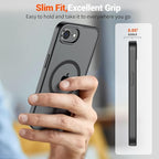 SUPFINE Magnetic for iPhone 17e Case/iPhone 16e Case (Compatible with MagSafe)(Military Grade Drop Protection) Slim Translucent Matte Shockproof with Anti-Fingerprint Phone Cover,Black