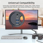 Xiwai USB 3.0 Hub Splitter, Sound Card USB-C 2 Port USB Multiport Expander High Speed Type C Data Port 60mm Desk Grommet Dock Station Headphone Mic Audio Interface for PC Desk Desktop