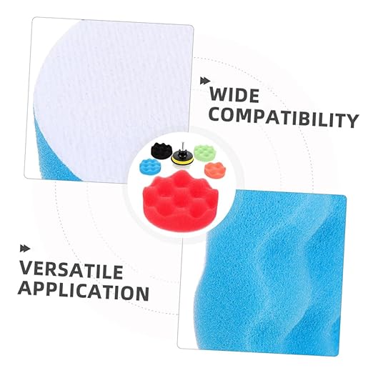 2 Sets Polishing Pads for Drill Versatile Buffing Sponge Kit for Car Waxing and Detailing Drill Attachment Wear Resistant High Efficiency Cleaning and Polishing