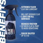 Gyeon ClayLube Ultra Slick Clay Lubricant for Ceramic Coating Prep – Slip Booster for Clay Mitt Bar Discs Enhances Paint Correction Gloss Hydrophobic Protection Surface Refinement