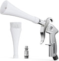Tornado Car Cleaning Gun Interior Dryer Air Blow Gun, Automotive Tool Car Detailing Supplies High Pressure Air Gun, Car Detailing Cleaner Kit for Car Quickly Blasts Dirt and Dust Works with Air Silver