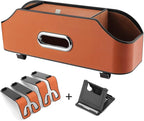HOLDCY Car Back Seat Organizer with 2 Drink Cup Holder - Tissue Box and Storage Box Hook - Multi-functional Storage - Great for Kids and Travel (Orange)