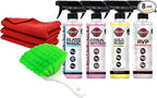 Renegade Essential Cleaning Bundle – Complete Car & Truck Detailing Kit with 4 Sprays, Microfiber Towels & Wheel Brush – Interior & Exterior Cleaner Set