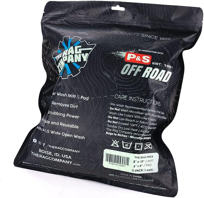 The Rag Company - Off Road – The Baja Pack – Off-Road Vehicle Exterior Microfiber Wash Mitt & Pad; Knobby Design Easily Traps and Remove Dirt, Grime and Mud - Lime Green (2-Pack)