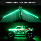 Waterproof LED Light Strips for RC Cars Trucks Airplanes Boats Drones Fixed Wing AR Wing Model Underglow Light (Green)