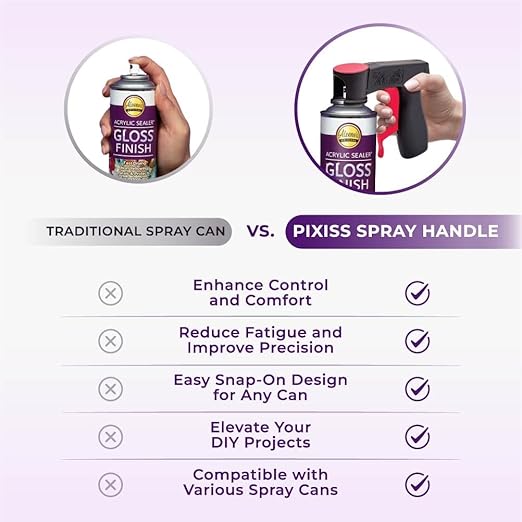 Aleene's Acrylic Sealer Spray (2-Pack) with Attachable Nozzle - 6 oz. Gloss Finish, Clear - Water Proof Sealant - Non-Yellowing - Includes Snap-in Spray Can Holder with Trigger
