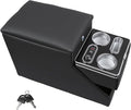 Vehicle Center Console Organizer with 7-Color Ambient Light - Lockable Floor Storage & Dual Cup Holders, Fits Minivans, SUVs & Vans 10.24 inch Wide