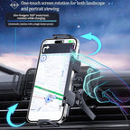 Wireless Charging Rotating Car Mount,Smart 2-in-1 Auto-Rotating Car Phone Holder & Wireless Charger,Foldable with 15W Fast Charging,Compatible with iPhone & Samsung Devices & Smartphone & Pad (Black)